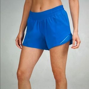 Lululemon Hotty Hot Low-Rise Shorts Size 4 TALL Blue Women Lined Mesh